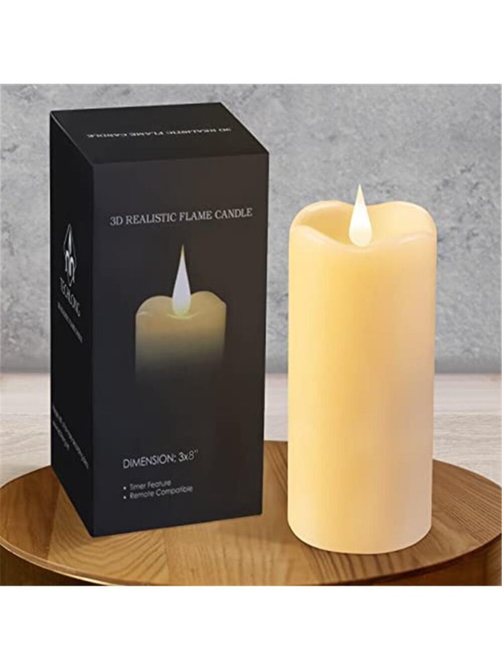 LED Flameless Candles Real Wax Pillar Moving Flame Battery Operated Timer Safe